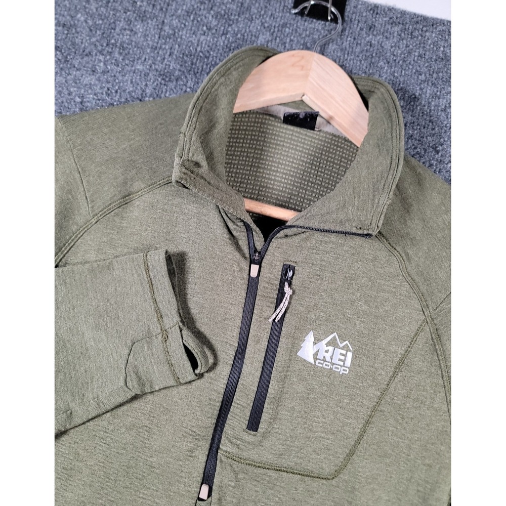 REI Co-op Swiftland Pullover Sweater Medium Polartec 1/4 Zip Grid Fleece Mock